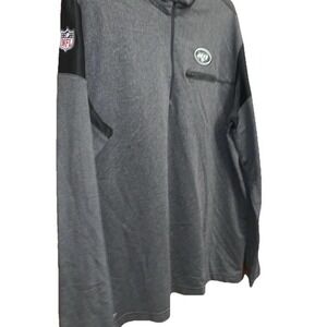NFL Jets Pullover Sz XXL Black lightweight Mock Neck Full Zip Nike Dri-fit